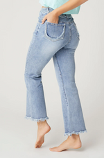 EverStretch Ankle Jeans with Fringe Detail