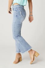 EverStretch Ankle Jeans with Fringe Detail