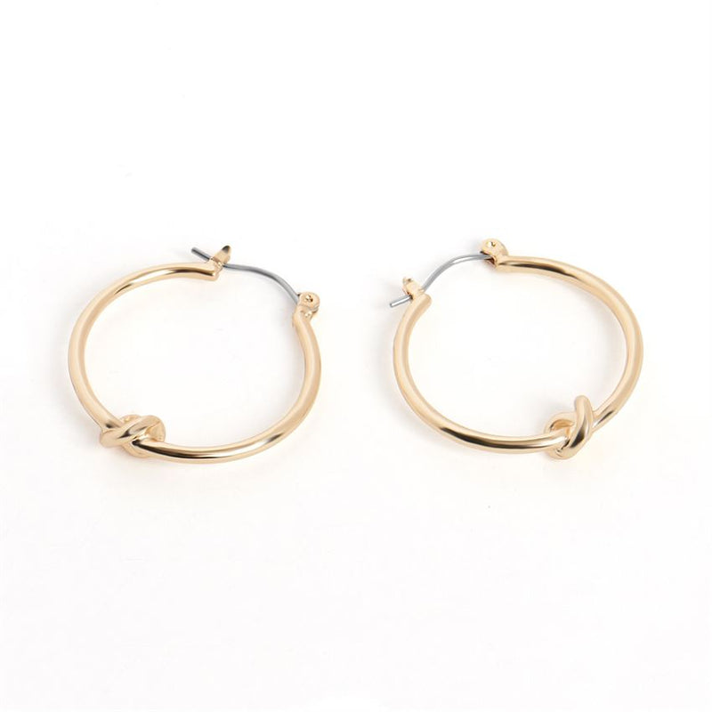 Gold Knot Hoop Earrings WN004195