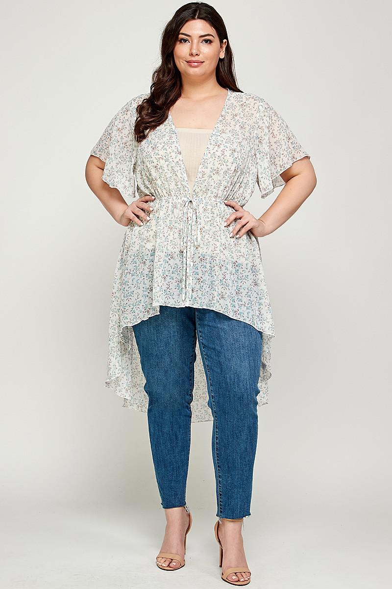 Ditsy Floral White Cardigan