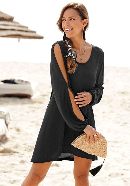 Split Sleeve Black Dress 16/18
