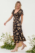 Caroline Black Floral Dress