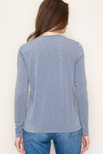 Grey V Neck Classic Long Sleeve