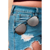 Alex Black Silver mirror Aviator Sunglasses