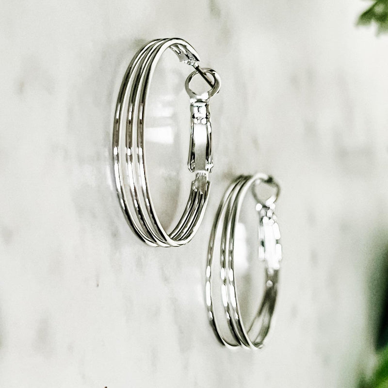 Three-ring Hoop Earrings E1526