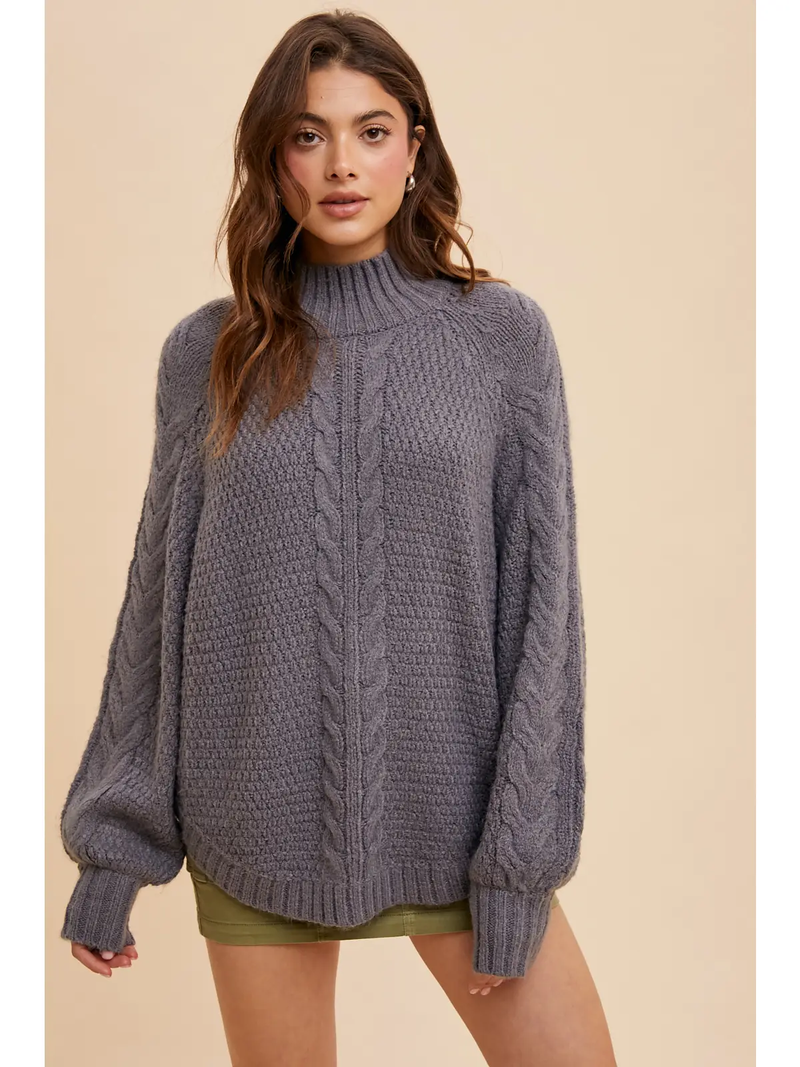 Cozy Grey High Neck Sweater