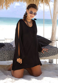 Split Sleeve Black Dress 16/18