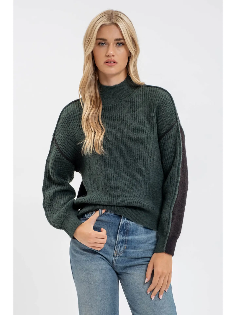 Lauren Green Mock Neck Sweater