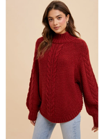 Cozy Mahogany High Neck Sweater