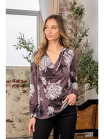 Donna Plum Floral Blouse