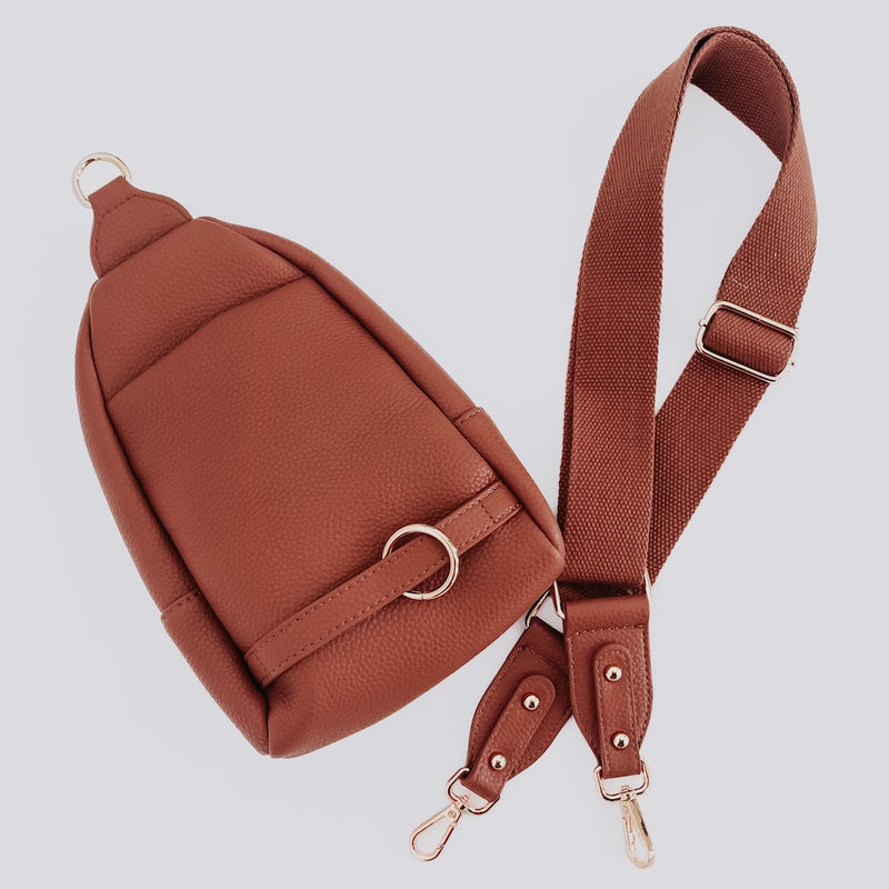 Adventure Awaits Brown Sling Bag