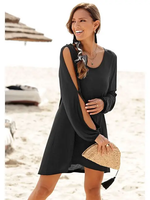 Split Sleeve Black Dress