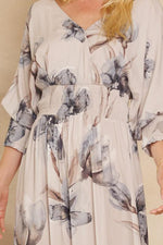 Grey Floral Maxi Dress