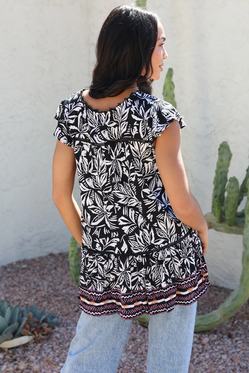 Kauai Black Lace Trim Tank