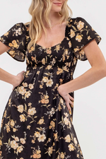 Caroline Black Floral Dress