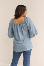 Blue On Or Off Shoulder Top