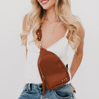 Adventure Awaits Brown Sling Bag