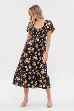 Caroline Black Floral Dress