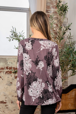 Donna Plum Floral Blouse