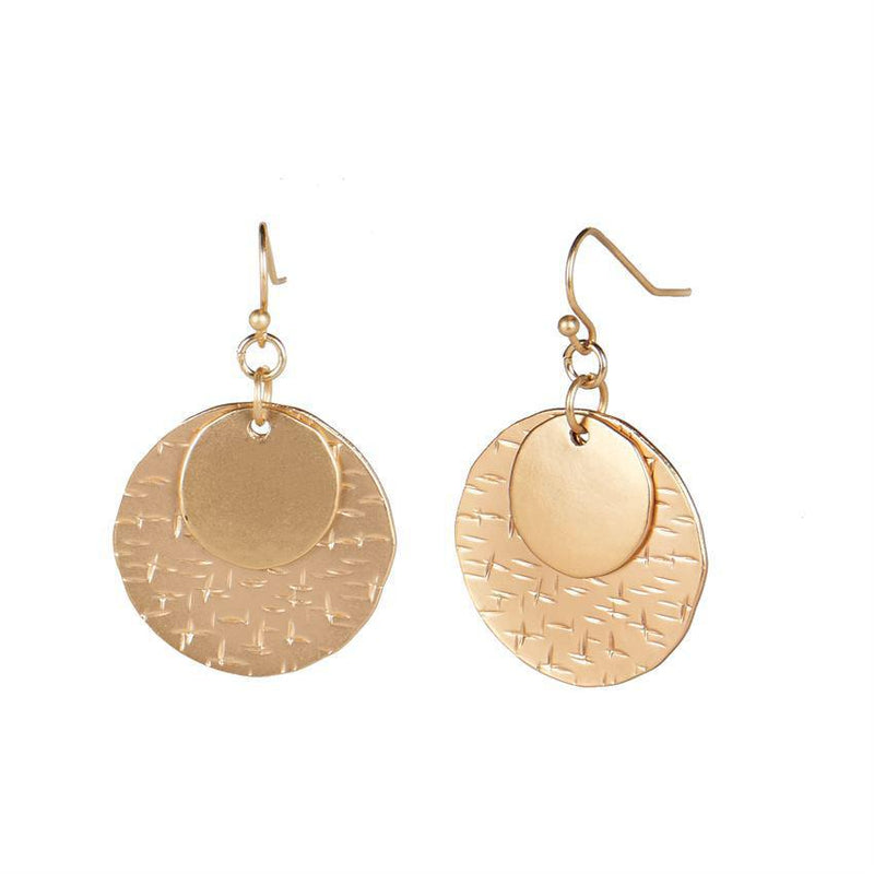 Gold Stacked Moon Dangle Earrings WN004065