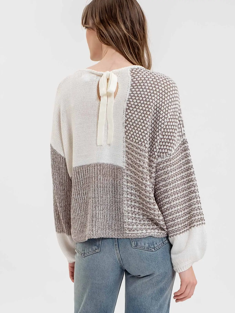 Grey Colorblock Chic Sweater