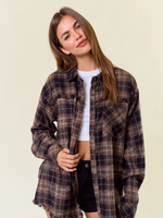 Frayed Brown Flannel Shirt