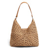 Maggie Straw Shoulder Bag Brown