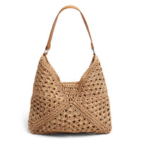 Maggie Straw Shoulder Bag Brown