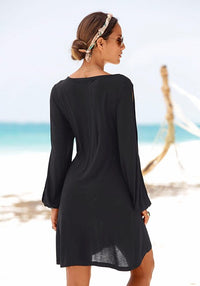 Split Sleeve Black Dress 16/18