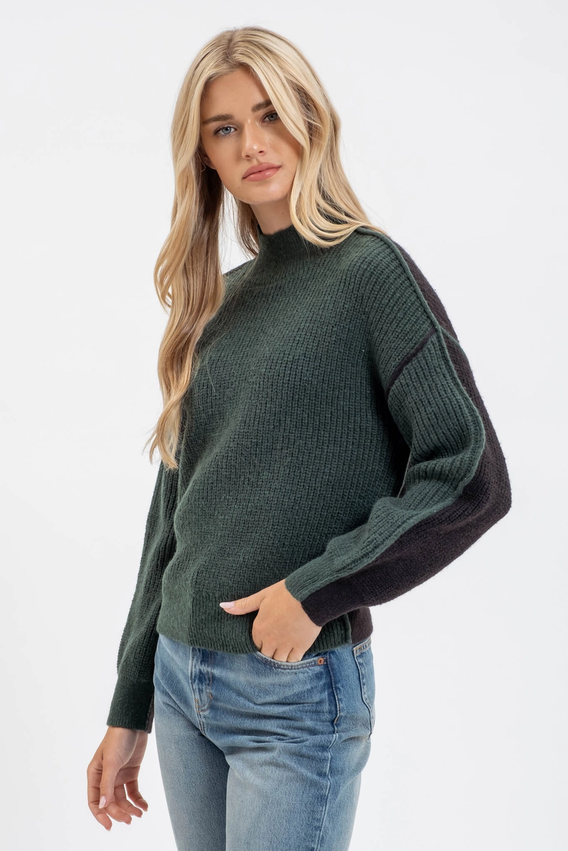 Lauren Green Mock Neck Sweater