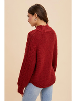 Cozy Mahogany High Neck Sweater