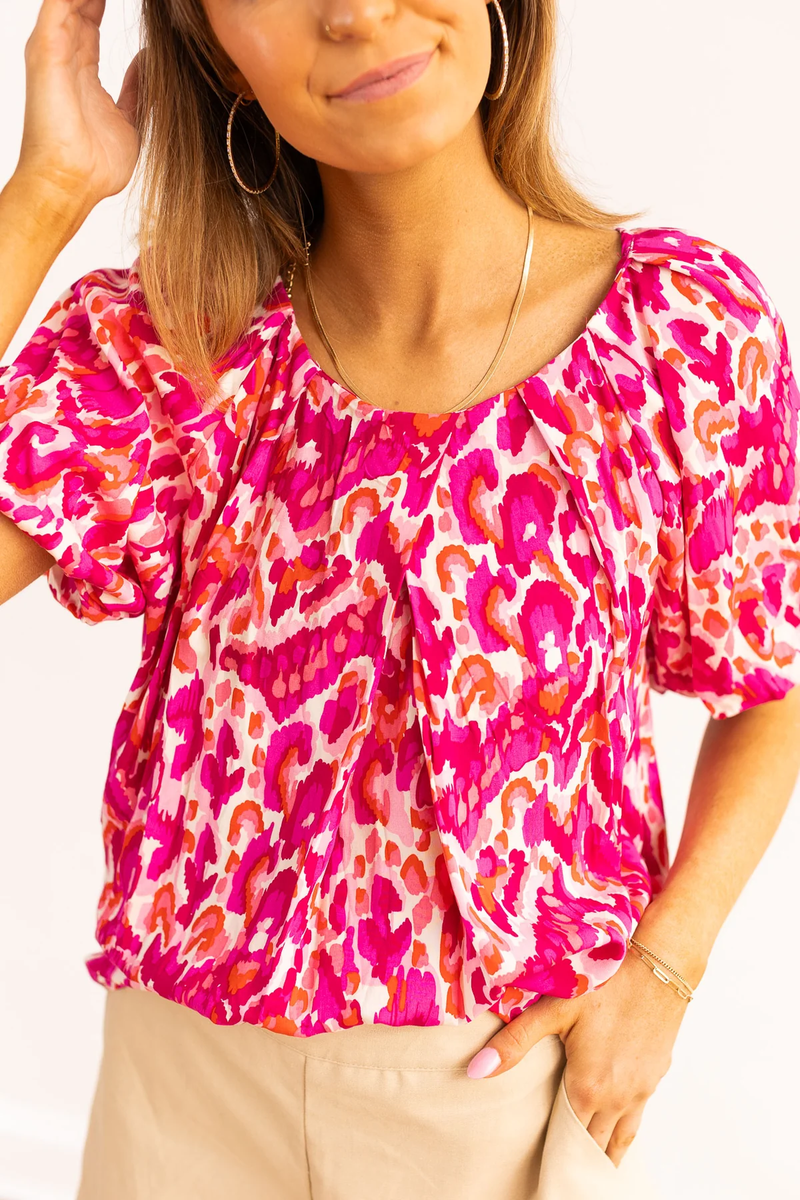 Pink Watercolor Blouse