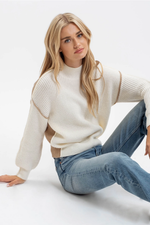 Lauren Cream Mock Neck Sweater