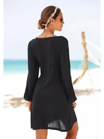 Split Sleeve Black Dress