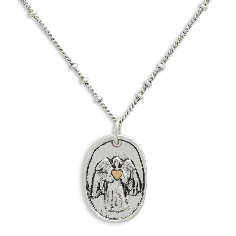 Silver Guardian Angel Necklace Angel