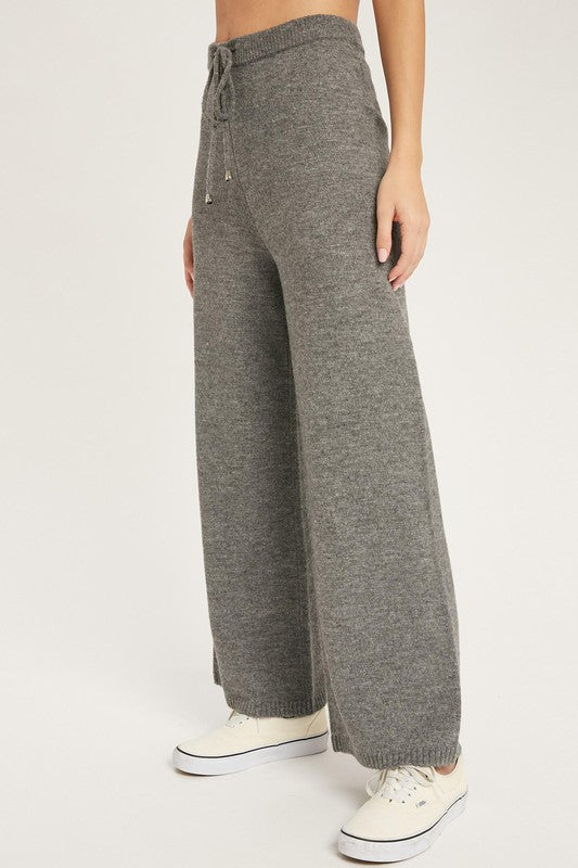 Charcoal Drawstring Sweater Pant