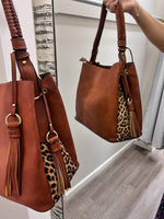 Olivia Leopard Handbag. Close Up. 