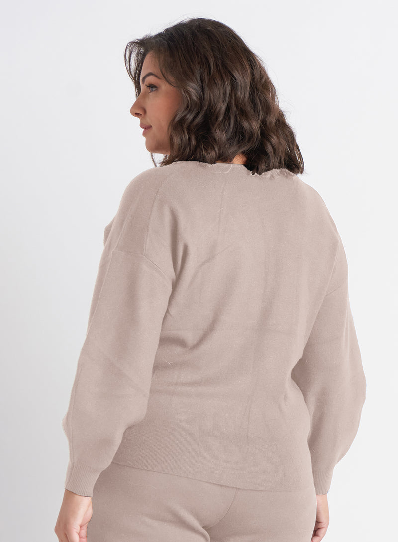 Taupe Relaxed Fit Sweater